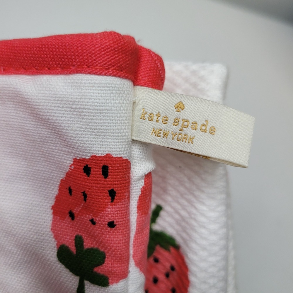 Kate Spade New York Strawberry‎ 3 Piece Kitchen Set Red White Gingham New - Picture 6 of 7